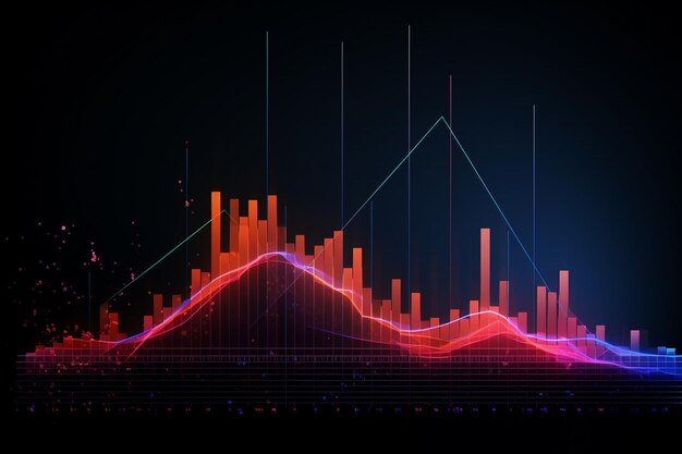 Abstrakcyjna wizualizacja kwartalnych wyników Generatywny ai