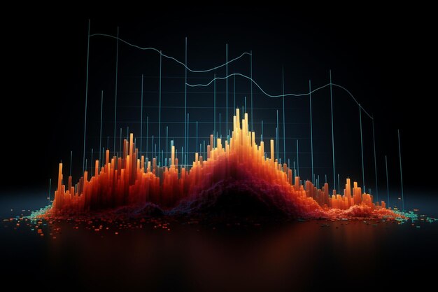 Abstrakcyjna wizualizacja kwartalnych wyników Generatywny ai