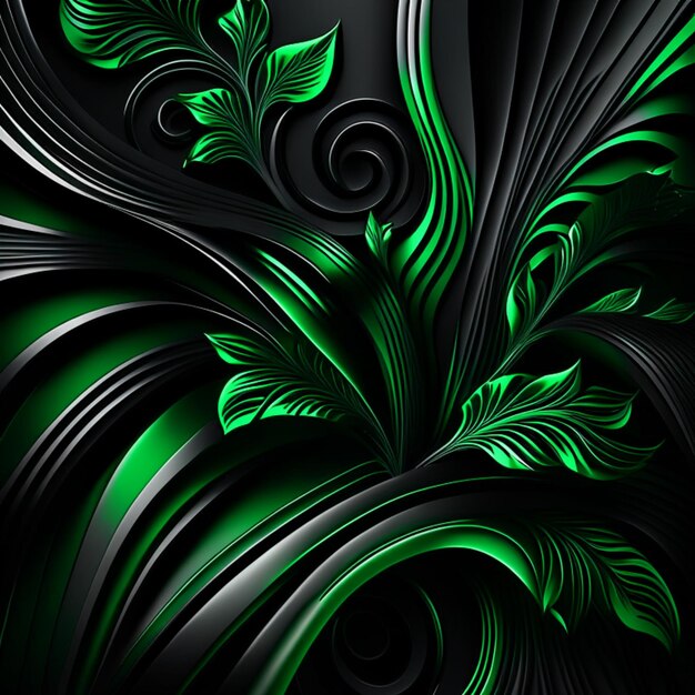 Zdjęcie abstrakcyjna zielona krzywa fali geometryczne dynamiczne linie tapeta tekstura tła