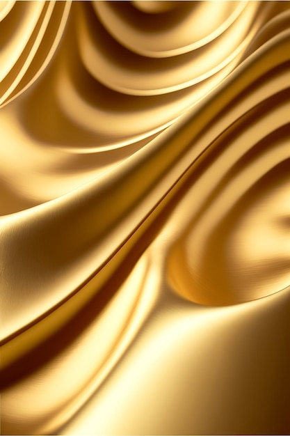 Abstrakcyjna złota falista krzywa nowoczesna na luksusowym materiale teksturowym na złotym tle Wygenerowana przez AI