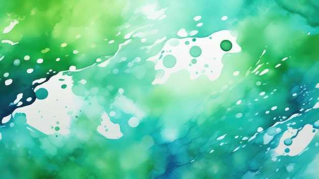 Zdjęcie abstrakcyjne akwarele farbowe tło w kolorze niebiesko-zielonym z płynną teksturą płynną dla baneru tła