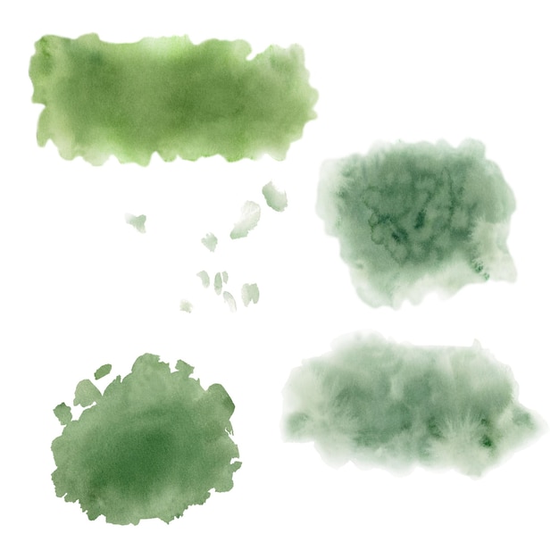 Abstrakcyjne akwarele zielone tło z plamami myje plamy paski fale gradient kolorów