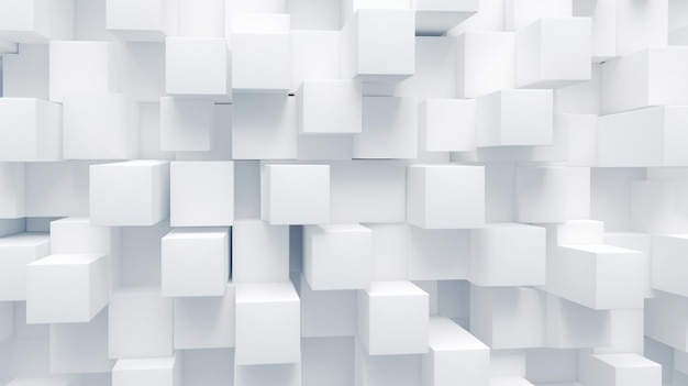 Abstrakcyjne białe pudełka na kostki na tle bloku Wygenerowano AI