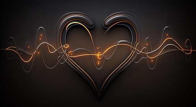 Abstrakcyjne bicie serca lub kardiogram w postaci kropki linii i wielokąta Cyfrowy wektor dźwięku muzyki