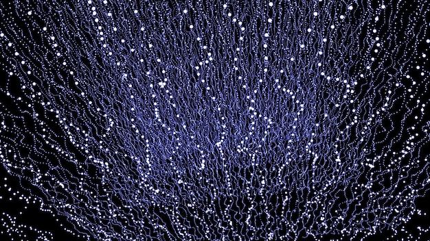 abstrakcyjne czarne tło z niebieskimi świecącymi cząsteczkami