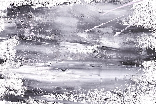Abstrakcyjne czarno-białe tło Atrament akwarelowy kolaż Plamy plamy i pociągnięcia pędzlem farby akrylowej