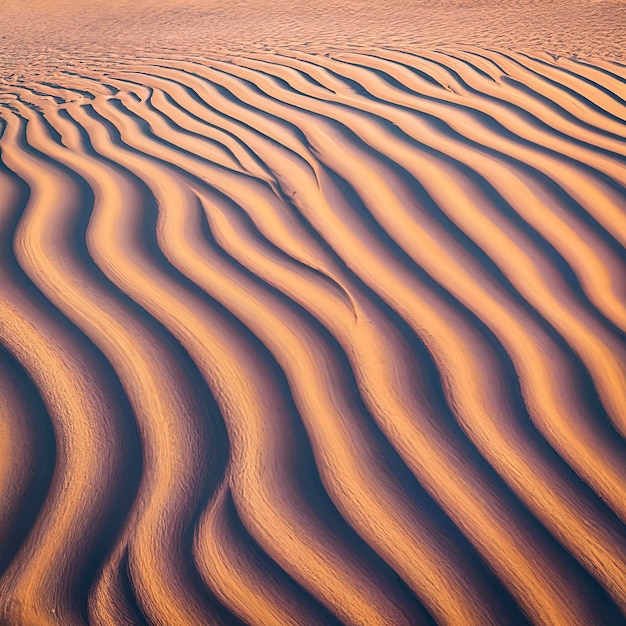 Abstrakcyjne faliste piaszczyste tło Tekstura piasku na pustyni lub na plaży Tonowanie koloru fioletowego