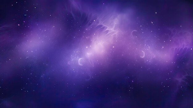Abstrakcyjne fioletowe tło dla kosmicznego tła z mgłą i gwiazdami Generatywna AI