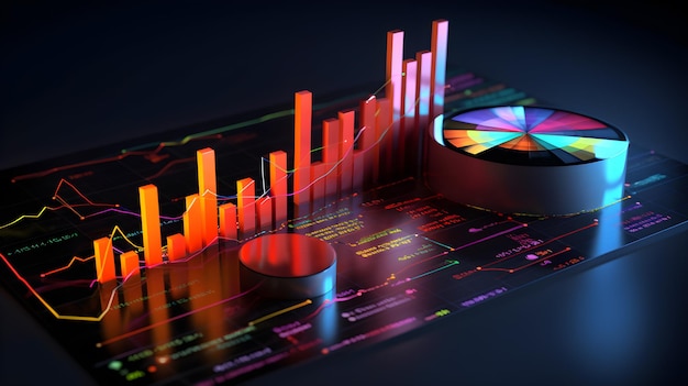 Zdjęcie abstrakcyjne futurystyczne tło wykresu danych strategii biznesowej generative ai