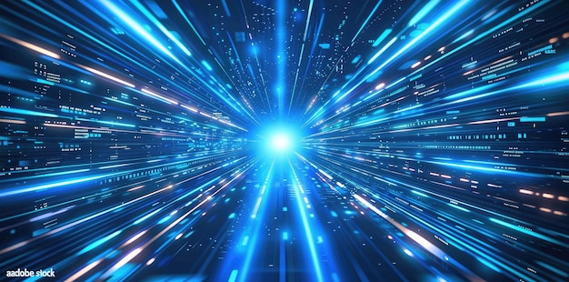 abstrakcyjne futurystyczne tło z świecącymi niebieskimi liniami