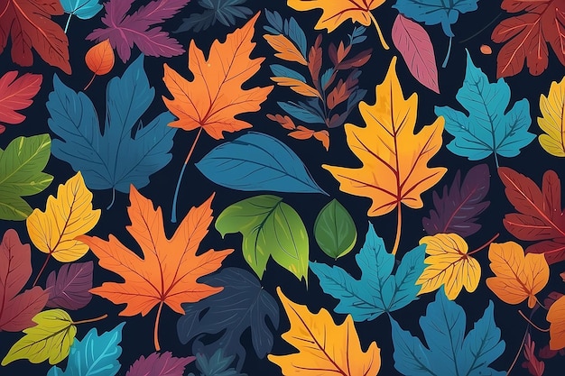 Abstrakcyjne i kolorowe jesienne liście tapety przez generatywną sztuczną inteligencję