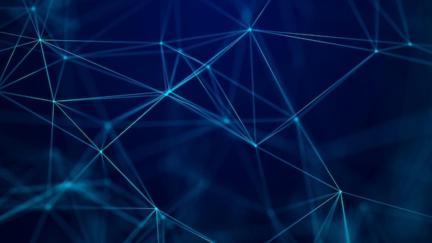 Abstrakcyjne Jasnoniebieskie Tło Z Ruchomymi Liniami I Kropkami Koncepcja Dużych Zbiorów Danych Połączenie Sieciowe Ogólnoświatowe Połączenie Z Internetem Renderowanie 3d