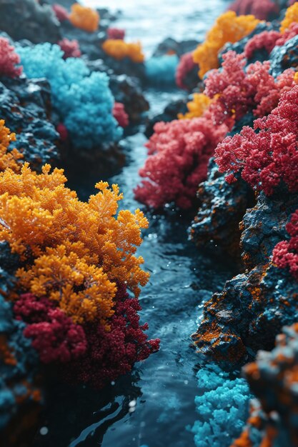 Abstrakcyjne kolorowe tło Kolorowe rafy koralowe w wodzie