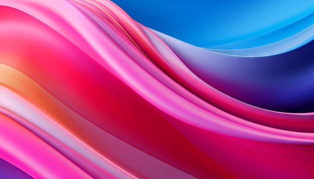 Abstrakcyjne kolorowe tło krętej wstążki tapety złożonego papieru Różowy żółty niebieski gradient