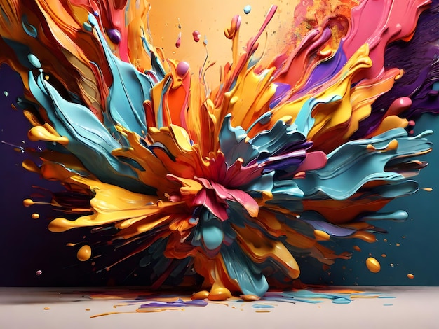 Abstrakcyjne kolorowe tło Splash 3D