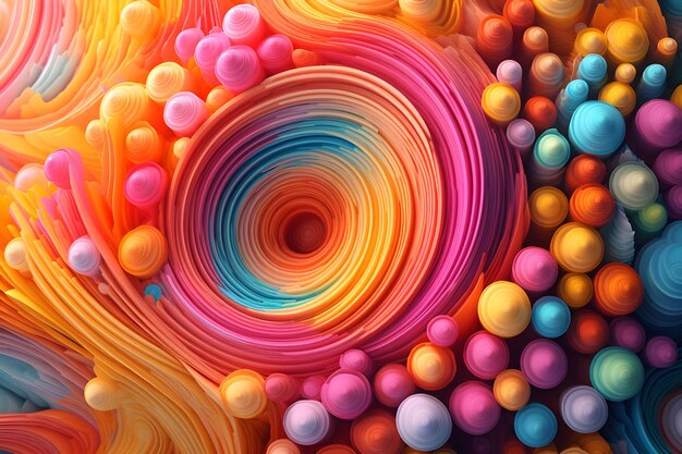 abstrakcyjne kolorowe tło wykonane z wielu kolorowych kul AI Generative