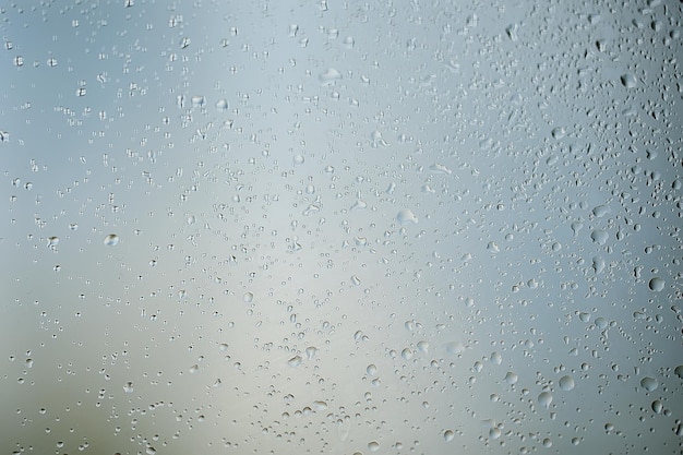 abstrakcyjne krople szklane tło / tekstura mgła deszcz, sezonowe tło, przezroczyste szkło z wodą