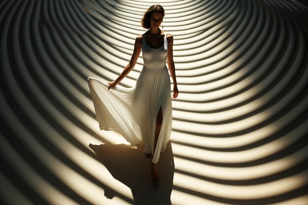 Zdjęcie abstrakcyjne kształty światła i cienia przedstawiające surrealistyczny taniec kontrastu i znaczenia