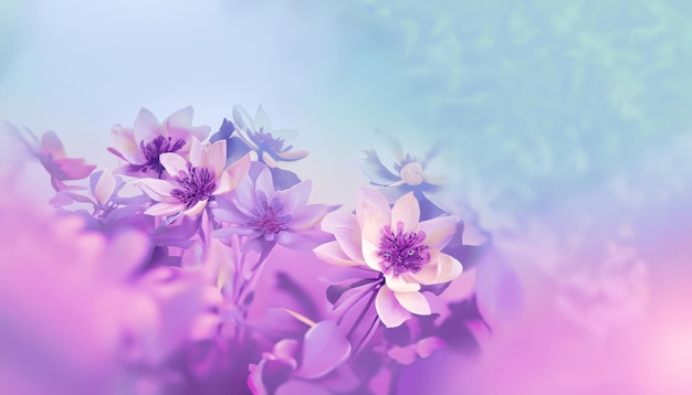 Abstrakcyjne kwiatowe nad pastelowymi kolorami z miękkim stylem na wiosnę