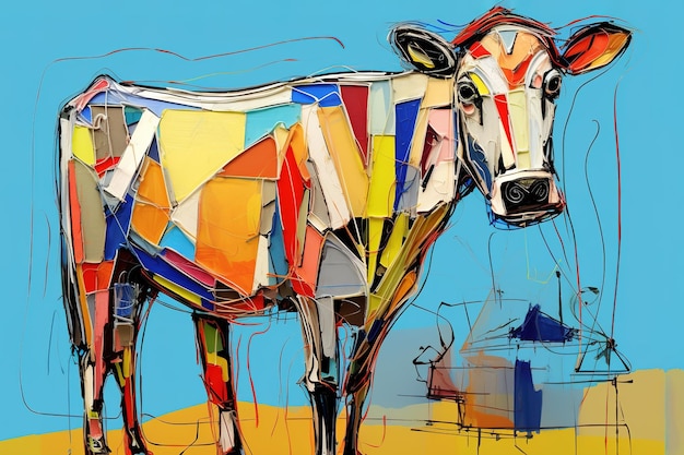 Abstrakcyjne malowanie krów Zwierzęta hodowlane Zwierzęta sztuki