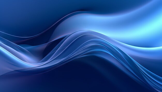 Abstrakcyjne niebieskie tło z płynnymi, gładkimi liniami, które błyszczą i świecą