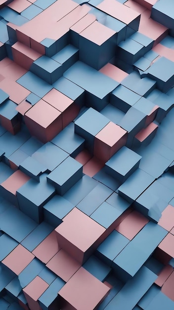 Abstrakcyjne niebieskie wyciskane bloky voronoi tło minimalne światło czysta ściana korporacyjna 3d geometryczna sur