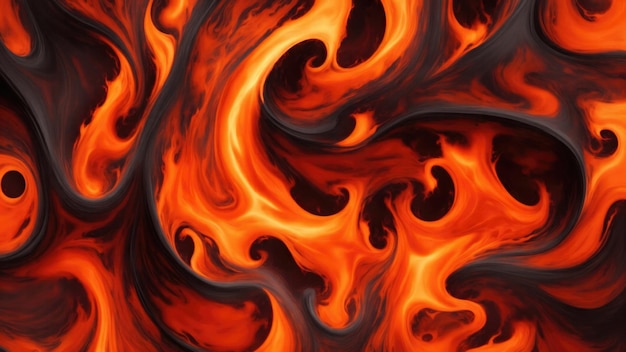 Zdjęcie abstrakcyjne pomarańczowe wzory płoną w ognistych płomieniach