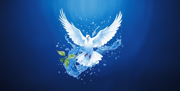 abstrakcyjne przedstawienie gołębia pokoju trzymającego skrzydła pokoju