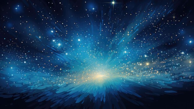 abstrakcyjne przedstawienie rozgwieżdżonego nocnego nieba z wyraźnie świecącą gwiazdą
