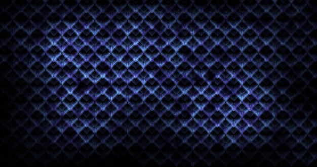 Abstrakcyjne romboidalne tło siatki w elektrycznych niebieskich kolorach Nauka futurystyczna koncepcja technologii energetycznej