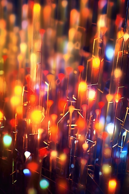 Zdjęcie abstrakcyjne rozmyte światła tworzące świąteczny nastrój stworzony za pomocą generatywnej ai