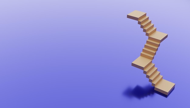 Abstrakcyjne schody Schody ze stopniami na pustym tle Koncepcja biznesowa renderowania 3d