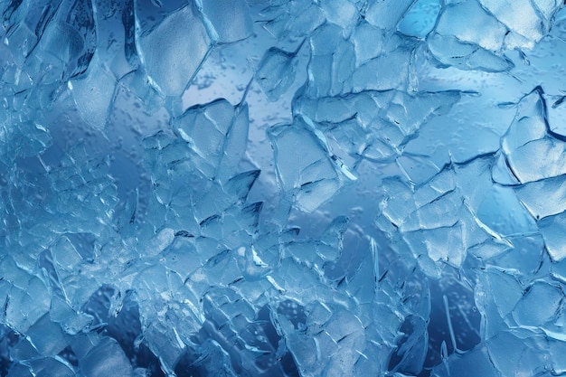 Abstrakcyjne tekstury lodu na szybie samochodu zimą Matowe szkło i lód Koncepcja tła i tekstur o wyglądzie tekstury AI Generative