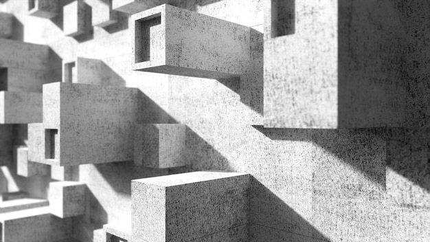 Zdjęcie abstrakcyjne tło betonowenowoczesny design z kostekobraz 3d