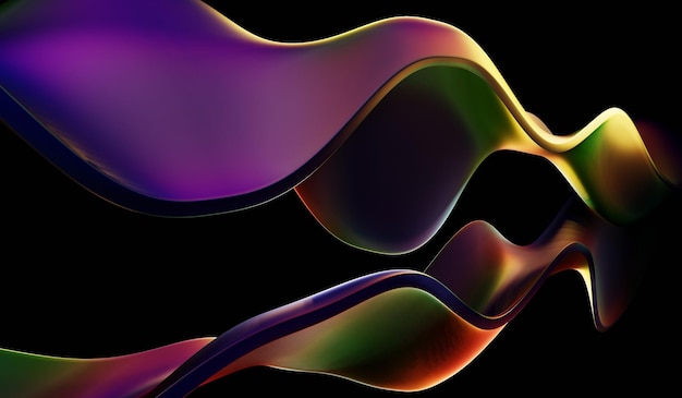 Abstrakcyjne tło bezszwodowe fale gradient ciemne tony ilustracja 3D
