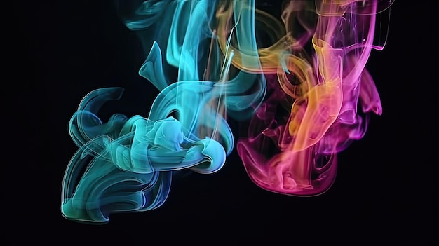 Abstrakcyjne tło dymu przedstawia surrealistyczną i nastrojową scenę z kłębiącymi się chmurami dymu w odcieniach szarości, bieli i czerni Wygenerowane przez AI