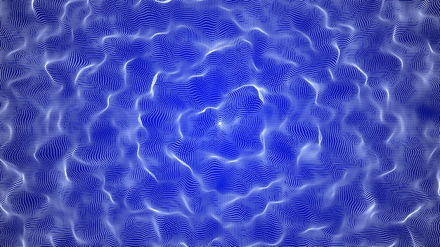 Abstrakcyjne tło fala z kropkami poruszającymi się w przestrzeni Ilustracja technologii Futurystyczny nowoczesny renderowanie 3d fali dynamicznej