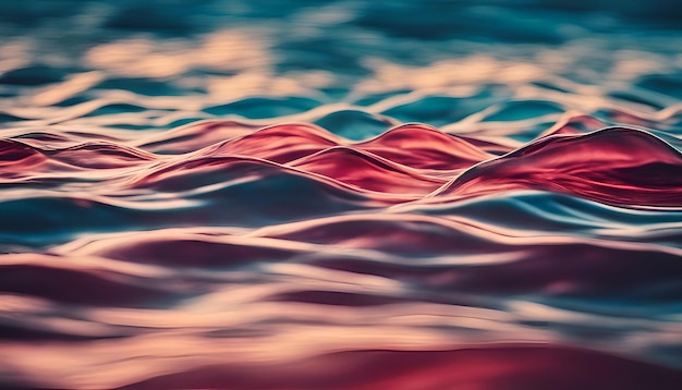 abstrakcyjne tło fali czerwonej powierzchni wody z miękkimi odbiciami