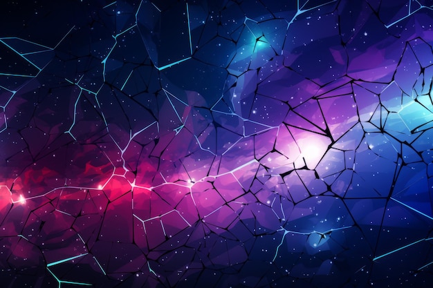 abstrakcyjne tło galaktyki z gwiazdami i połamanymi kawałkami