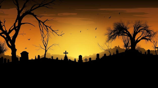 Abstrakcyjne tło Halloween z generacji AI Graveyard