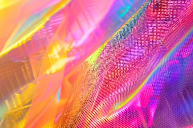 Abstrakcyjne tło holograficznych strun wszystkich kolorów tęczy