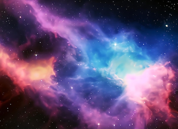 Abstrakcyjne tło kolorowego nieba kosmicznego z mgławicami i gwiazdami