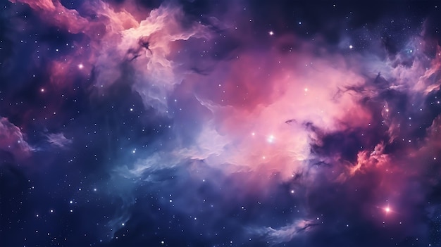 Abstrakcyjne tło kosmiczne z mgławicą i gwiazdami