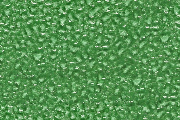 Abstrakcyjne Tło Krople Wody Na Zielonym Szkle Lub Metalowej Bezszwowej Teksturze