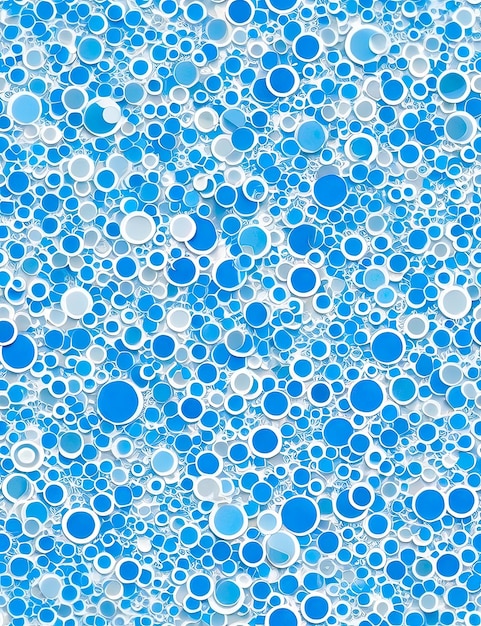 Zdjęcie abstrakcyjne tło niebieskiego i białego okólnika z różnymi okręgami w nich