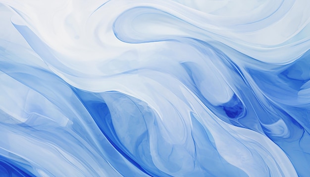 abstrakcyjne tło niebieskiej i białej farby akrylowej w stylu akwarelu