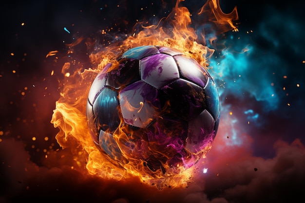Abstrakcyjne tło piłki nożnej z gradientowymi odcieniami tworzy urzekającą energię wizualną