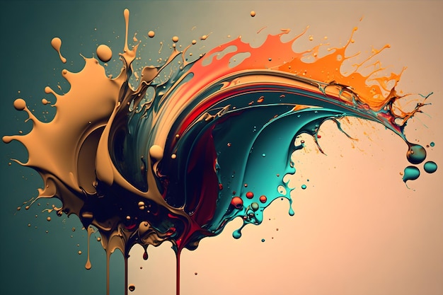 Abstrakcyjne tło powitalne w klasycznych kolorach w płynnym stylu sztuki Wygenerowane AI