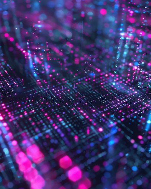 Abstrakcyjne tło technologiczne pokazujące świecące przepływy danych