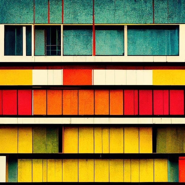 Abstrakcyjne tło w stylu Bauhaus Modne estetyczne projektowanie architektury Bauhaus Sztuka cyfrowa